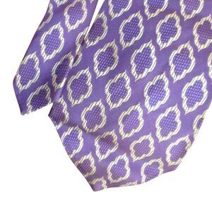 Vintage 1970s NECKTIE  FAT 4" 56" TIE GROOVY SEARS PURPLE SHINY MEDALLION PRINT